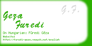 geza furedi business card