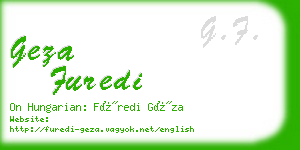 geza furedi business card